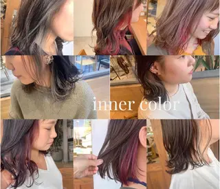 ミディアム カラー 比嘉 千咲のヘアスタイル