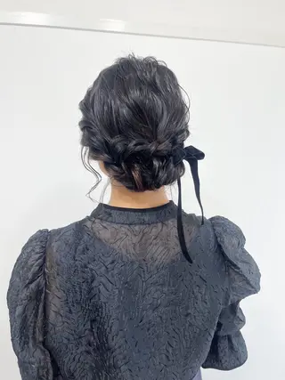 セミロング ヘアアレンジ ヘアセットサロン /上坪愛美のヘアスタイル