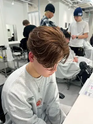 ショート カラー パーマ メンズ特化/ツイスパ /波巻き/松本真生のヘアスタイル