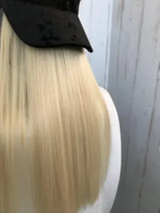 ロング カラー パーマ ヘアアレンジ 大阪レミーエクステ チビ編み込みのヘアスタイル