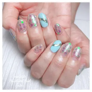 ミディアム ネイル 🐾enen style 🐾のネイルデザイン