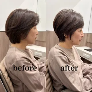 ショート 数名限定/似合わ ショート+艶カラー✨のヘアスタイル