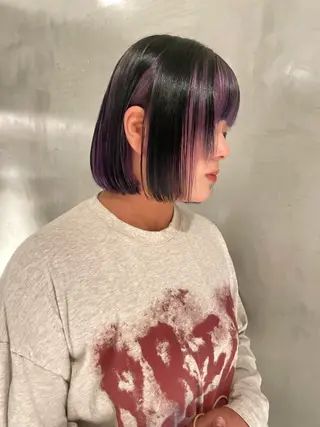 ミディアム カラー ブリーチ✧︎デザイン ゆうのヘアスタイル