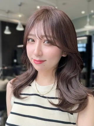 ミディアム ハイトーン/透明感 カラー🍒SHIONのヘアスタイル