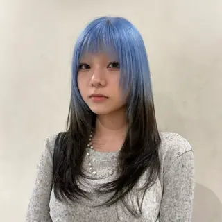 ロング カラー ハイトーンレイヤー 顔まわりSOTAのヘアスタイル