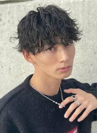 ショート メンズパーマ熊谷 フェザーパーマのヘアスタイル
