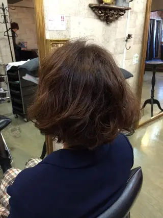 ショート パーマ インナーカラー/天神 ブリーチ/吉田のヘアスタイル