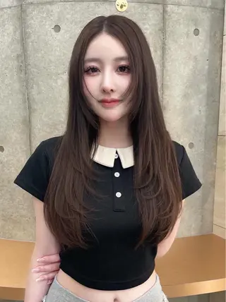 ロング カラー 韓国ヘア🇰🇷 レイヤー/芝春樹のヘアスタイル