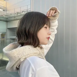 ミディアム りん🧸透明感カラ ー/ヘアアレンジのヘアスタイル