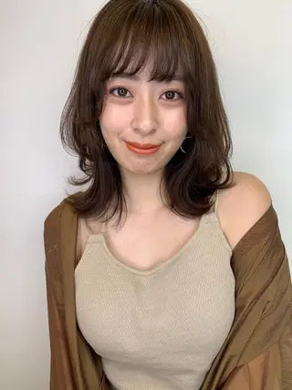 ミディアム カラー 透明感カラー✂︎ /縮毛矯正/YUKAのヘアスタイル