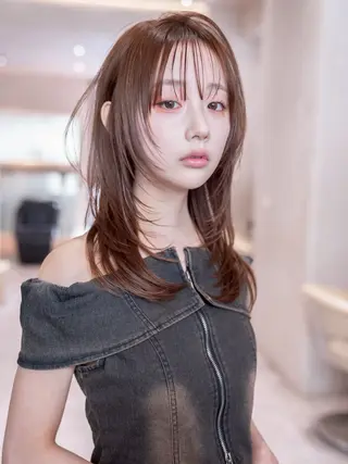 セミロング カラー 渋谷🎀透明感カラー レイヤー/mikuのヘアスタイル