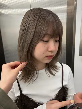 ミディアム カラー Nico☺︎🎀YU ボブ/カットのヘアスタイル