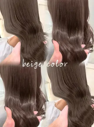 カラー むく/顔周りカット/ ブリーチなしwカラーのヘアスタイル