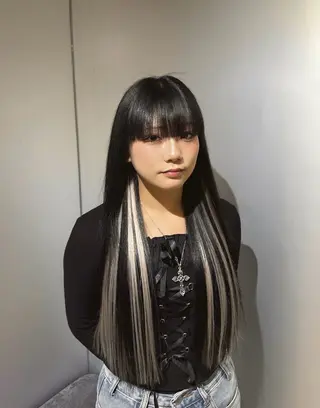 ロング 透明感×エクステ× 前髪,顔周り そうまのヘアスタイル