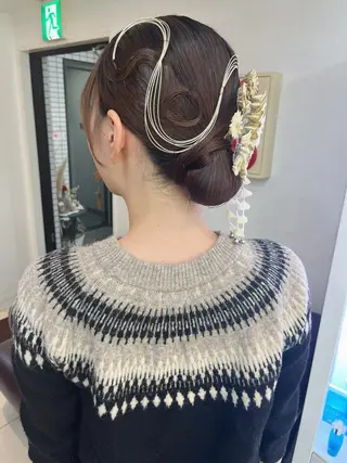 セミロング ヘアアレンジ アレンジ&ショート 💙YUKINOのヘアスタイル