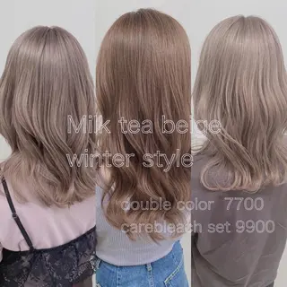 ロング カラー パーマ ヘアアレンジ マツエク・マツパ 𓏸レイヤー髪質改善 透けカラーカノン🫧のヘアスタイル