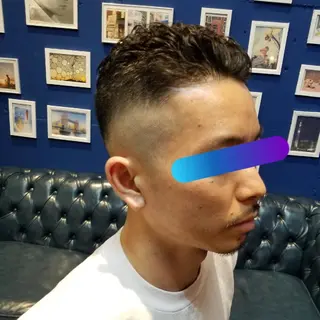 ショート パーマ LIBERTY・野地 barber NDのヘアスタイル