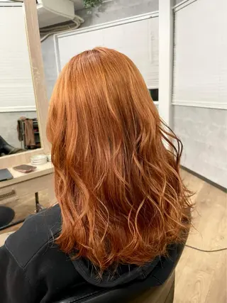 ミディアム ヘアカラー&縮毛矯正 STAR☆RIVERのヘアスタイル