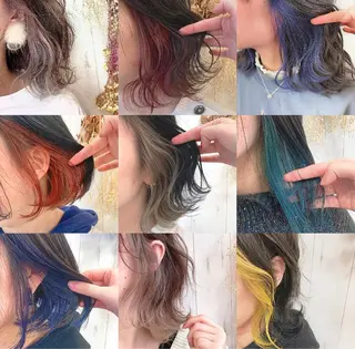 ミディアム カラー 渋谷:インナーカラー /🍒エリカ🍒のヘアスタイル