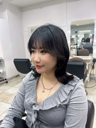 セミロング 韓国レイヤー×モテ髪 /MITSUKI🤍のヘアスタイル