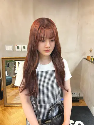 ロング カラー ヘアアレンジ ena/ブリーチなし 透明感・レイヤー🎀のヘアスタイル