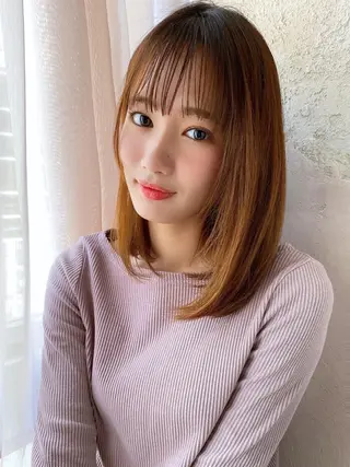 ミディアム カラー ツヤ髪になりたい方へ 🩷柴田知亜希のヘアスタイル
