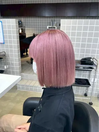 ミディアム カラー ダブルカラー/🐻 ベージュ‎/ピンクのヘアスタイル