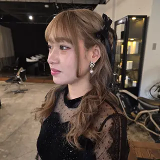 セミロング カラー ヘアアレンジ ハヤシ マユ ✂ 府中美容室のヘアスタイル