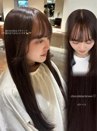 ロング カラー 森本 麻比のヘアスタイル