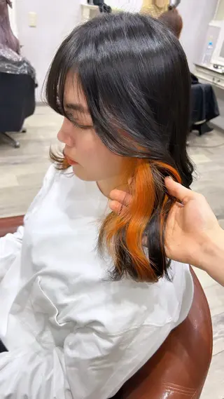 セミロング りん🧸透明感カラ ー/ヘアアレンジのヘアスタイル