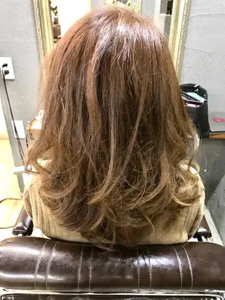 ミディアム カラー メンズカットパーマ 似合わせカット 小林のヘアスタイル
