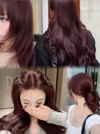 ロング カラー ヘアアレンジ momo /レイヤー/暖色のヘアスタイル