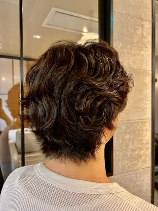 パーマ メンズ 銀座ボブカラーパーマ ボブパーマみさきのヘアスタイル