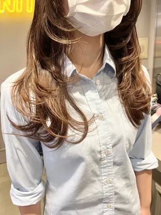 セミロング カラー パーマ ヘアアレンジ メンズ 上品＆韓国風 🥀海心🥀のヘアスタイル