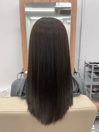 ミディアム カラー パーマ 縮毛矯正 / 透明感カラー首藤大翔のヘアスタイル