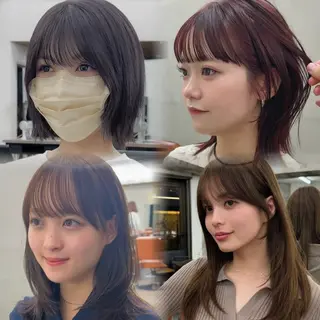 ミディアム カラー レイヤー🐑髪質改善 顔周りカット/みきとのヘアスタイル