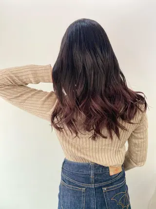 ロング カラー レイヤーカット 赤み消し　店長/大和のヘアスタイル