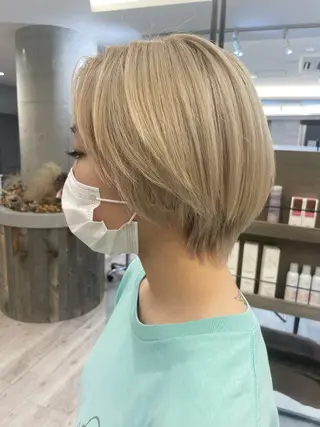 ショート ♡似合わせ ♡ハイトーン♡のヘアスタイル