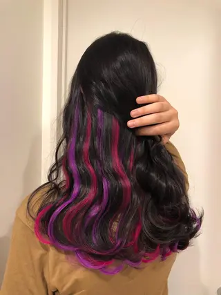 セミロング カラー ヘアアレンジ キッズ ネイル マツエク・マツパ 🧡艶髪/エクステ 🫧🧡YUKI❄️のヘアスタイル