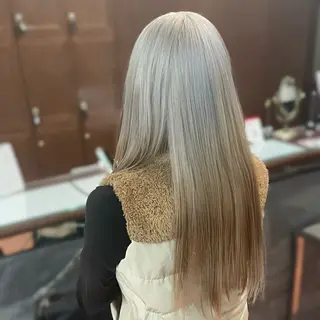 ロング カラー ⭐️韓国ブリーチ 顔周りカット⭐️のヘアスタイル