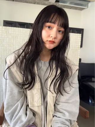 ロング カラー パーマ ヘアアレンジ カットモデル募集中/ 店長/角田真哉のヘアスタイル