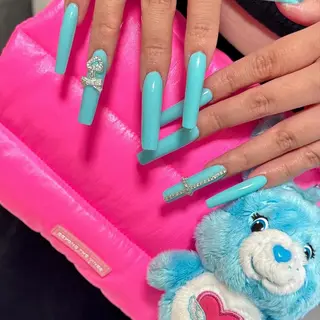 ネイル 渋谷／チップ長さ出し 👑アプレgel-xのネイルデザイン