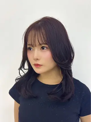 ミディアム 透明感カラー🫧 🍒久留米美容室のヘアスタイル