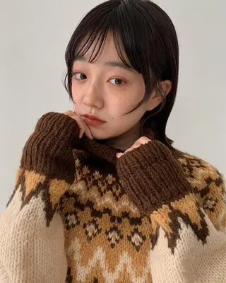 ミディアム カラー ボブ/顔まわりカット 💫大澤奈緒美のヘアスタイル