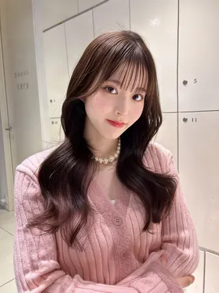 ロング 暖色カラー🩷 アレンジ/アスナのヘアスタイル