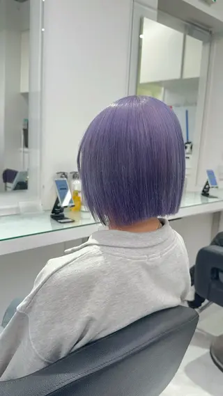 ミディアム カラー ヘアアレンジ ウルフカット×ハイ トーン職人🤍ゆうひのヘアスタイル