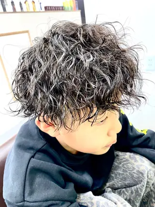 ショート パーマ メンズ キッズ 🌿attrait ANNEX個室サロンのヘアスタイル