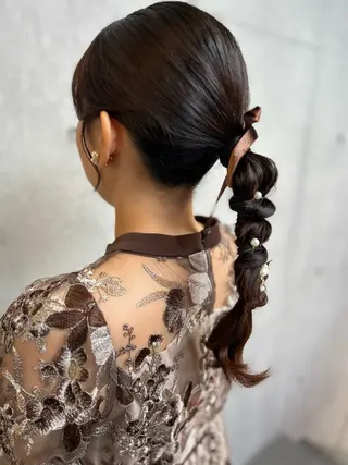 ロング ヘアアレンジ 勝野 麻美のヘアスタイル