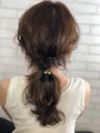 ミディアム カラー パーマ ヘアアレンジ メンズ キッズ ネイル マツエク・マツパ premier modelsのヘアスタイル