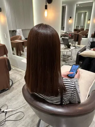 ミディアム カラー 髪質改善ストレート 中林優太のヘアスタイル